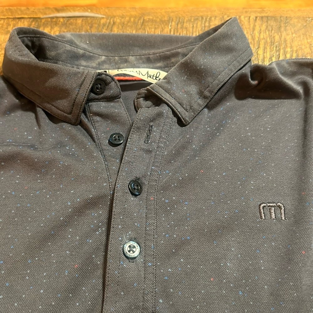 Travis Matthews, blue golf shirt polo, medium